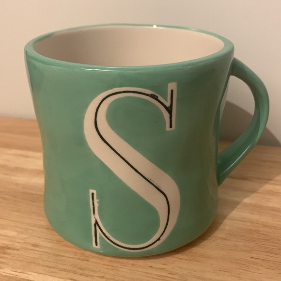 Anthropologie Hand Painted Monogram Letter S Coffee Mug - Picture 3 of 7